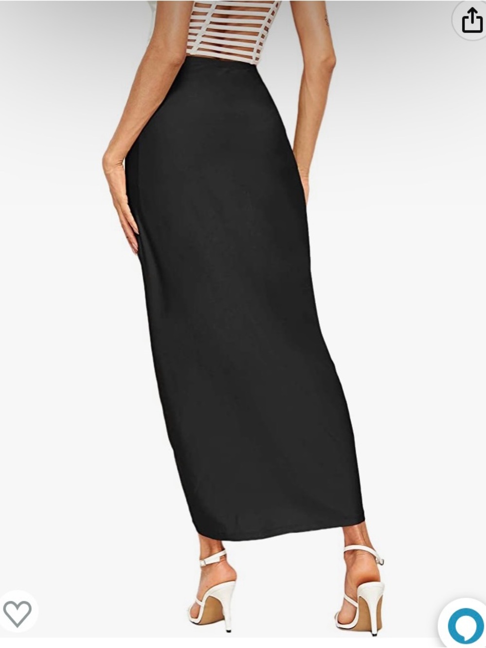 Amazon Black High-Low Maxi Skirt